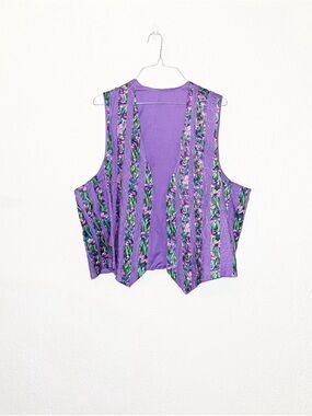Purple Floral Patterned Women's Vest SZ- XL